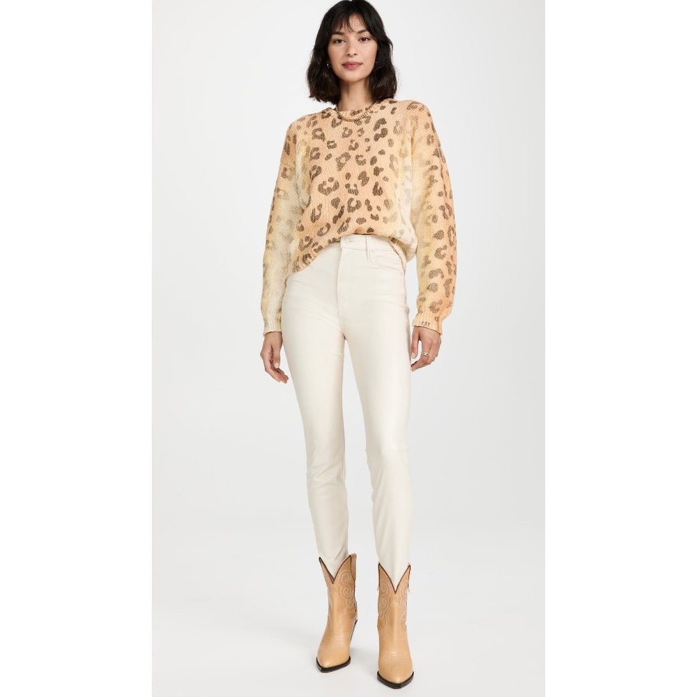 MOTHER Faux Leather The Super Swooner in Wax On Off Egret 27 as-is